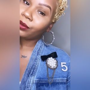 Small Silver Rhinestone and Pearl Hoops